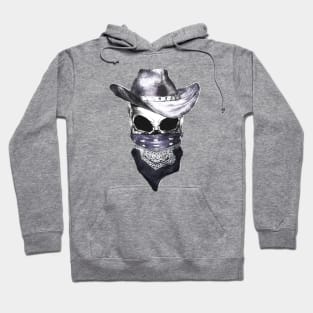 skull art, hat cowboy, bandanas, headband Hoodie